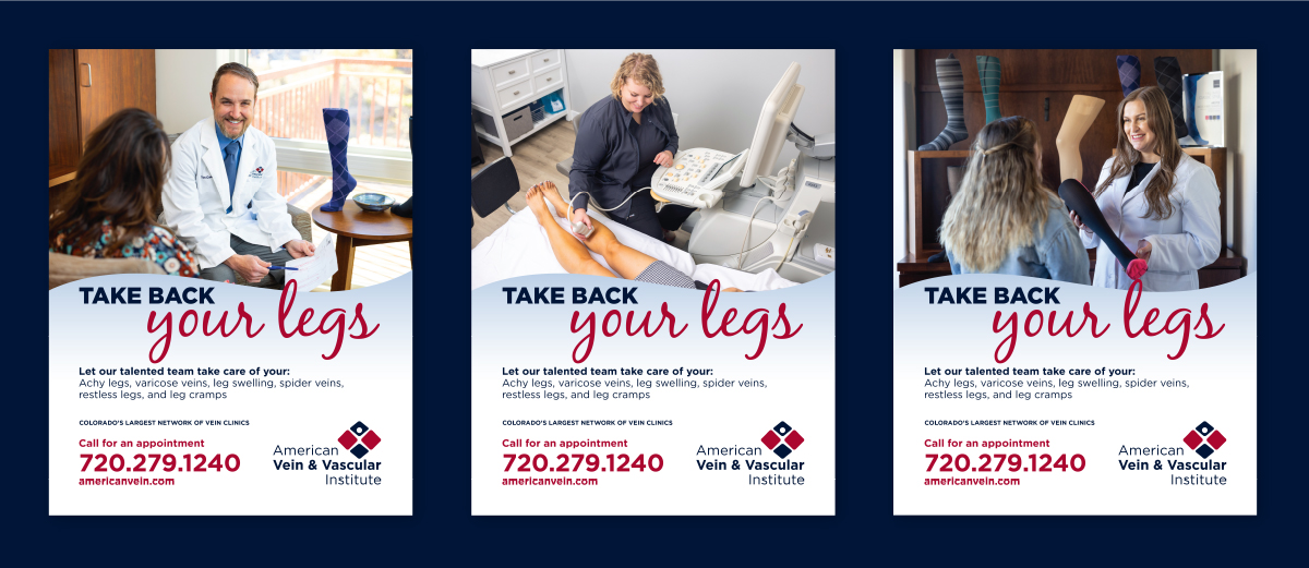 AmericanVein Brand take back your legs ad campaign