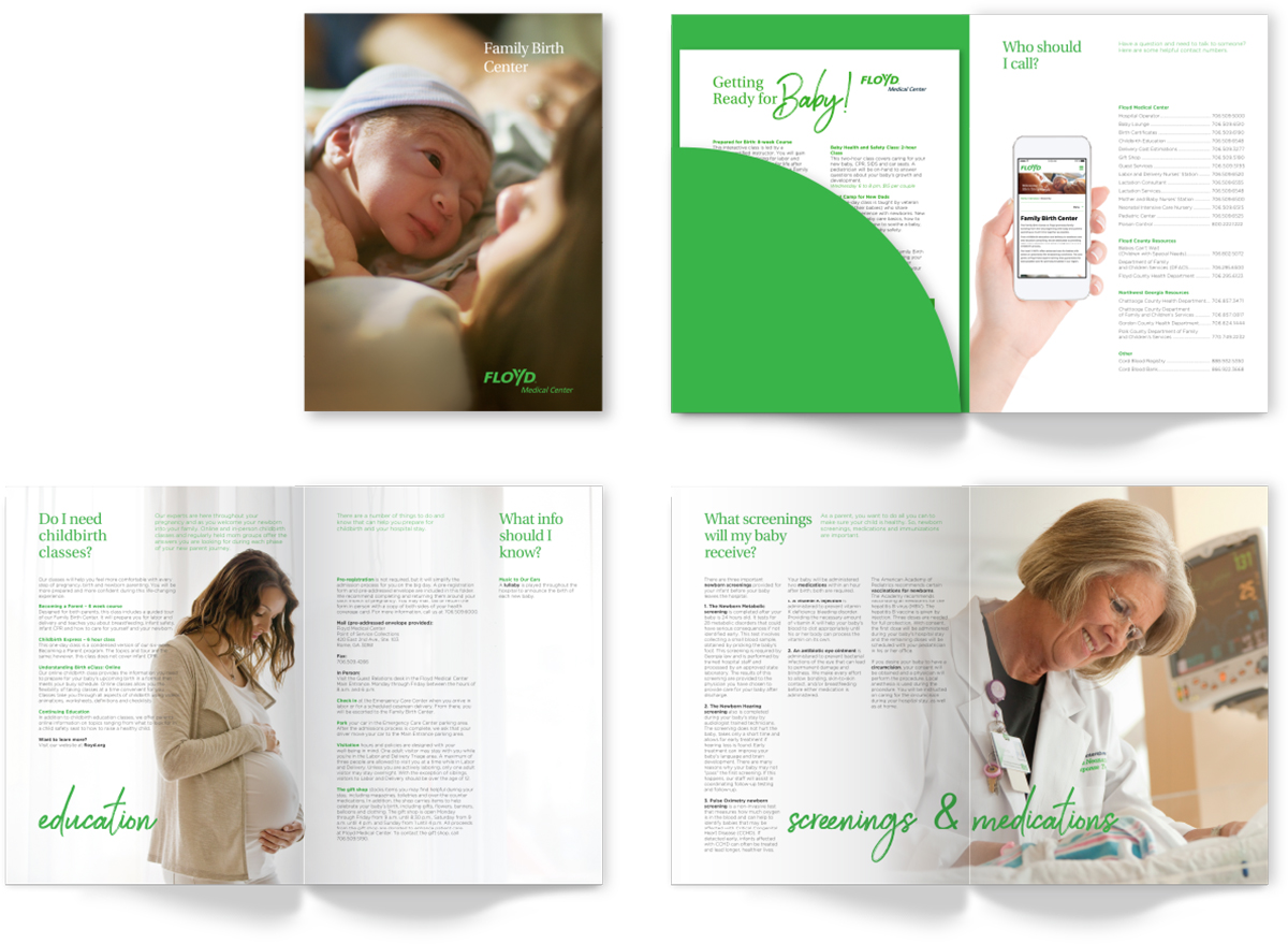 Floyd Brand Family Birth Center Marketing Folder Brochure