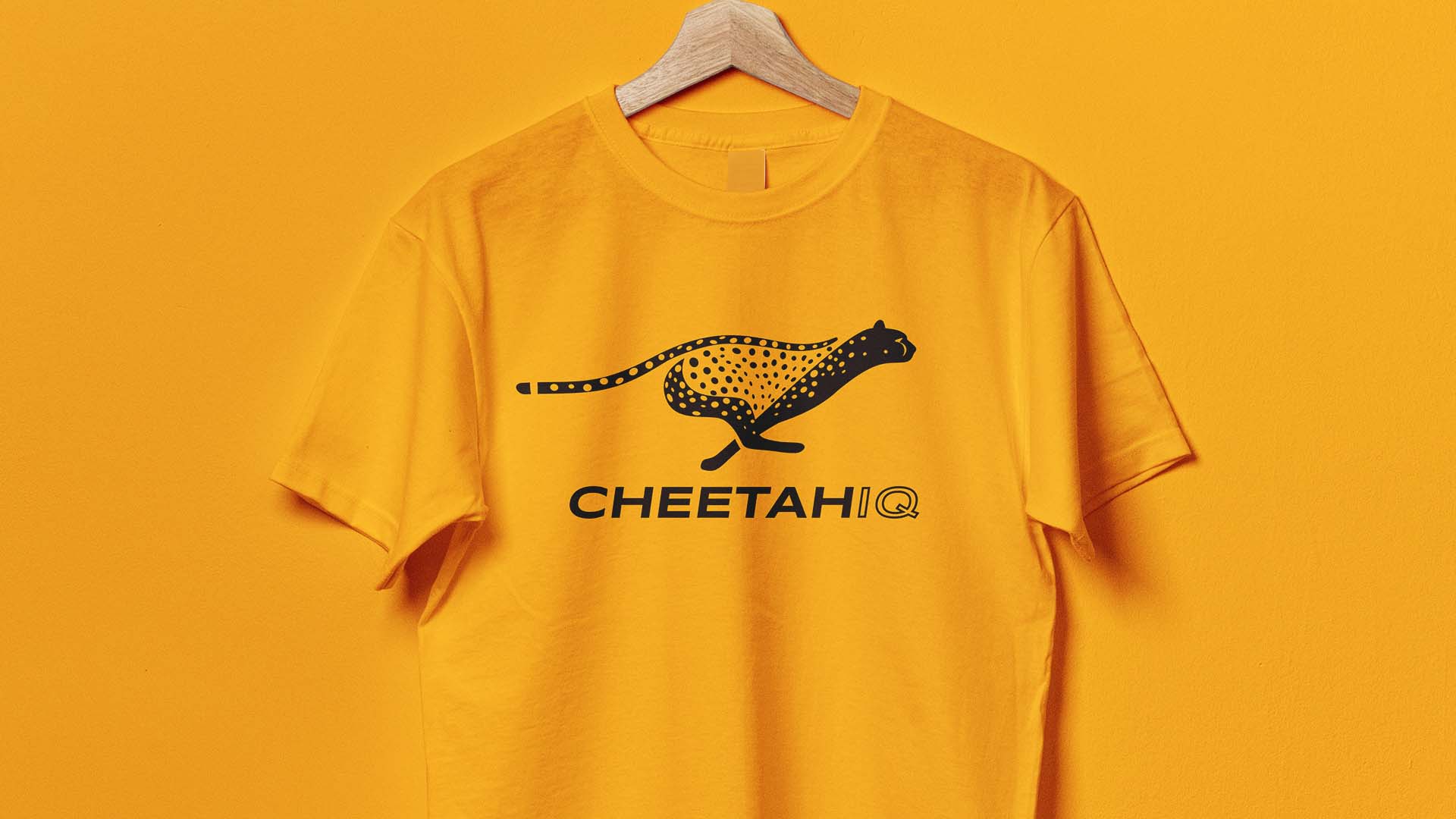Cheetah IQ Brand yellow tshirt
