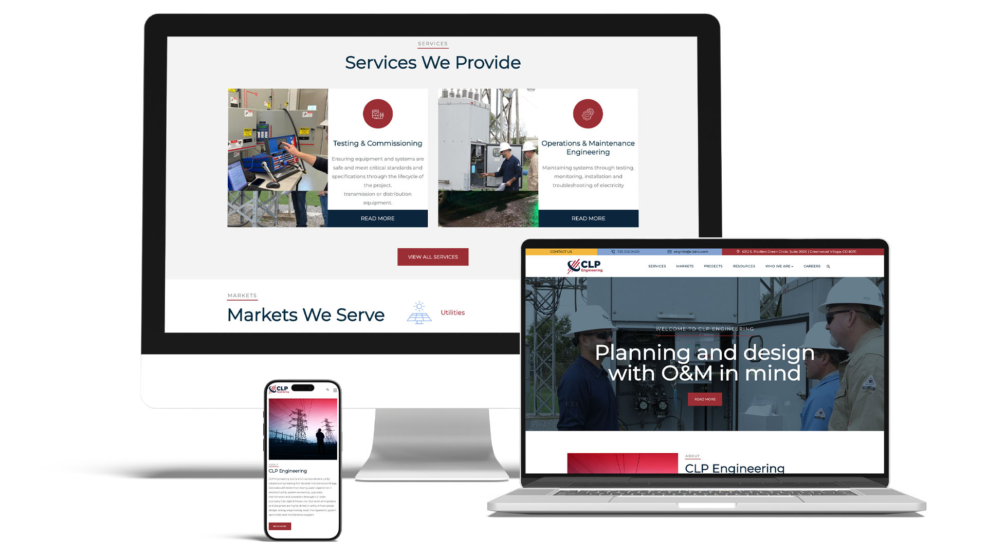 CLP Engineering responsive website desktop laptop phone