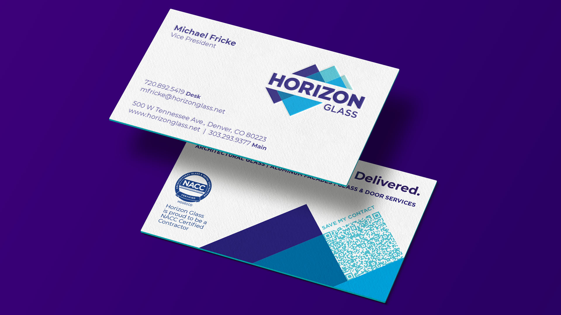 Bluebird Horizon Glass business card