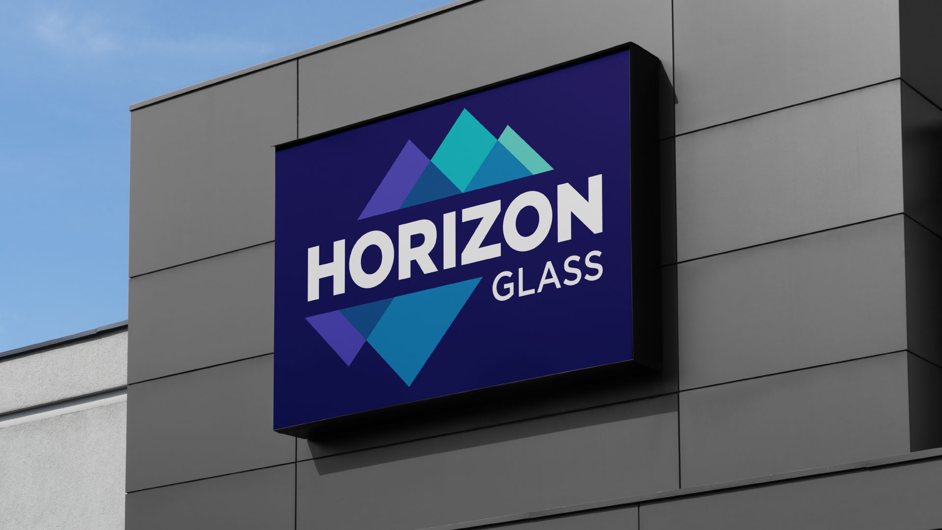 Bluebird Horizon Glass exterior cabinet sign
