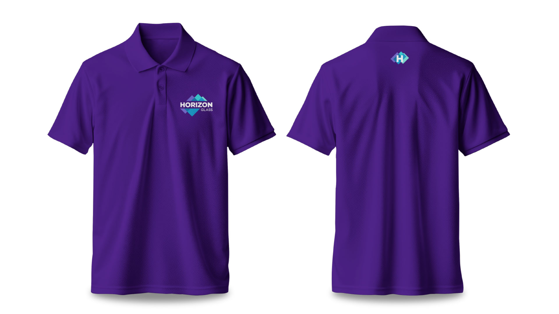 Bluebird Horizon Glass purple polo shirts