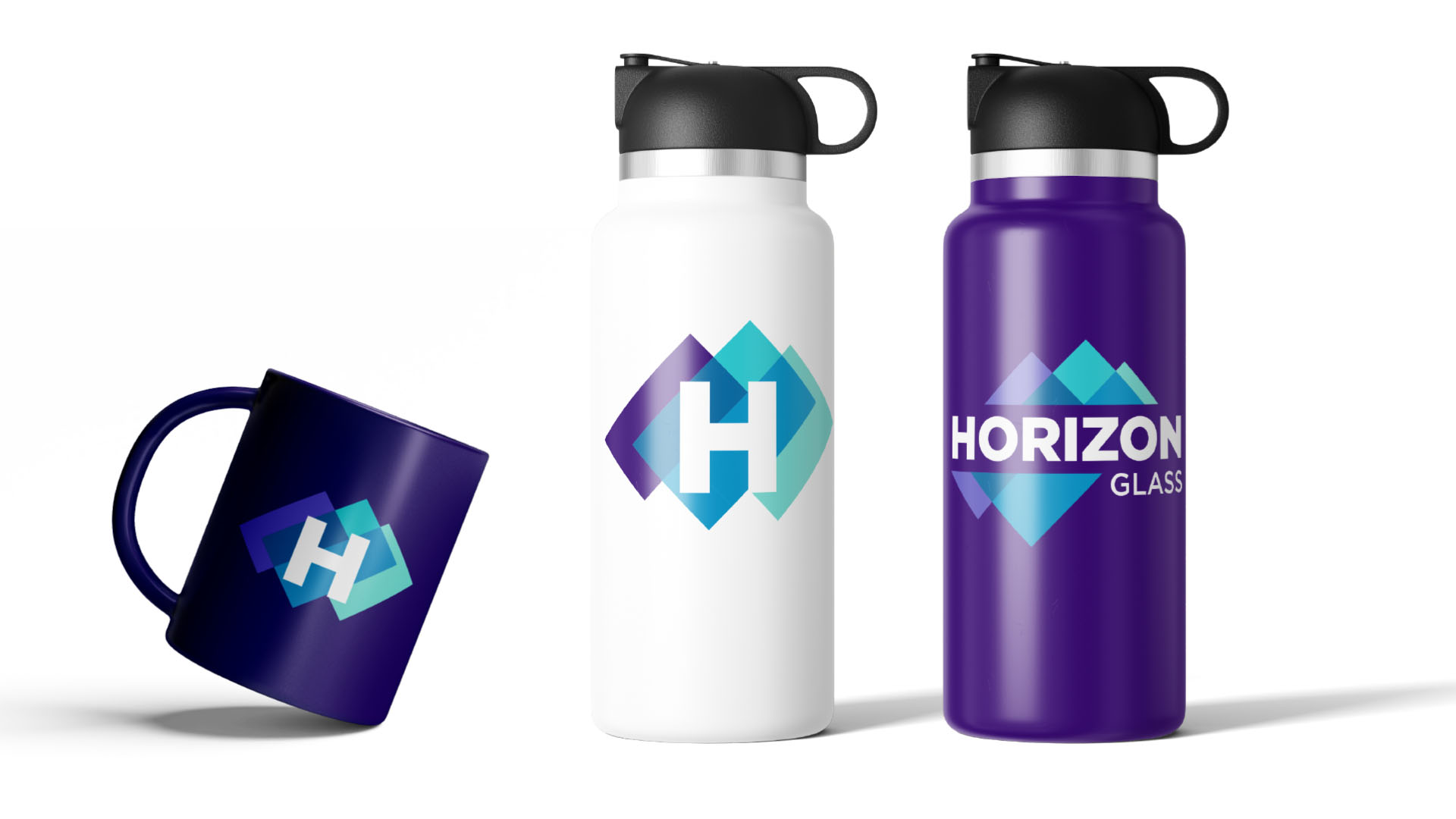 Bluebird Horizon Glass water bottles mug