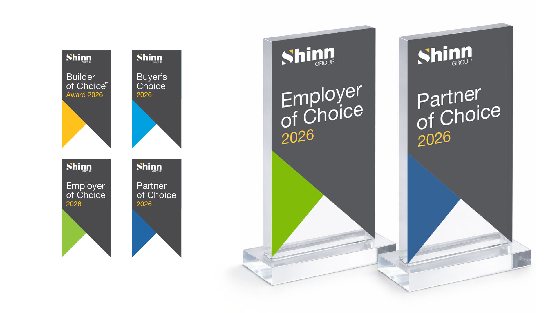 Shinn Group Award Ribbon Logo Acrylic Display