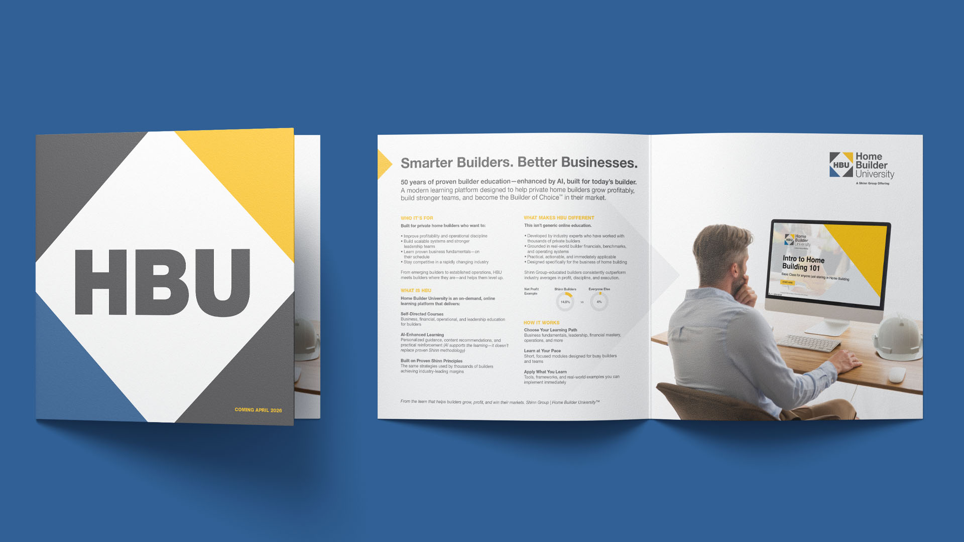 Shinn Group HBU home builder university brochure blue